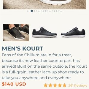 Men's Kourt Black Leather Shoes